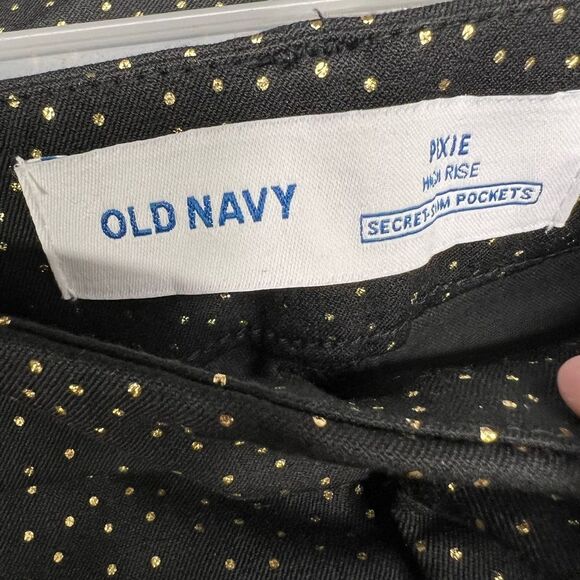 NWT OLD NAVY High-Waisted Pixie Foil-Dot Ankle Pants - Size 2 - Picture 5 of 6